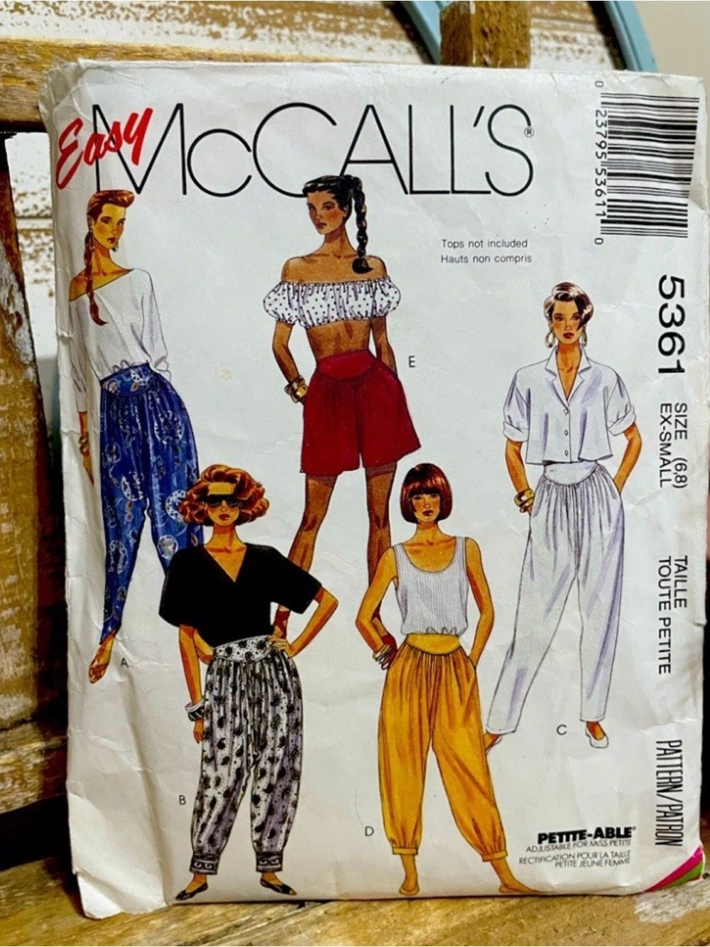 McCalls Pattern 5361 Sizes Xs, S  Gathered Waist Bottoms Uncut FF